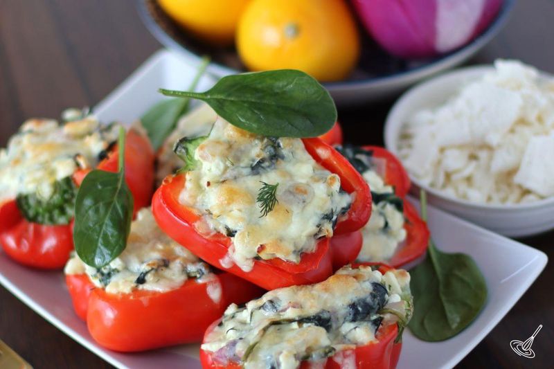 Spinach And Ricotta Stuffed Peppers