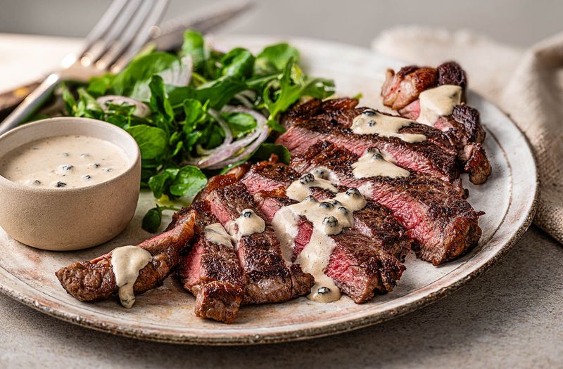 Steak With Peppercorn Sauce