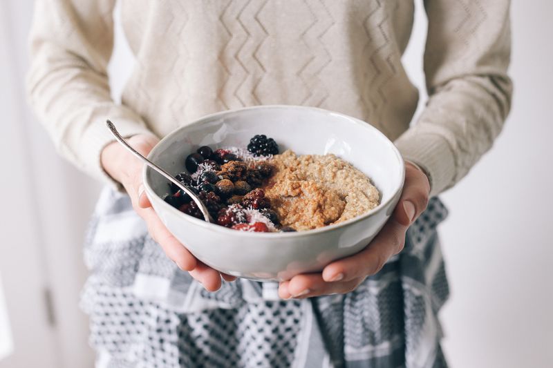Quinoa Porridge With Almond Butter And Berries