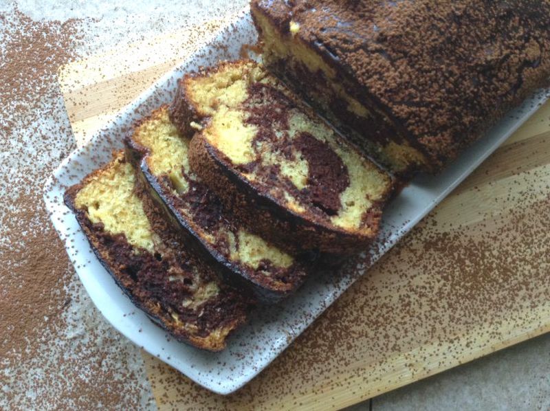 Chocolate And Vanilla Marble Cake