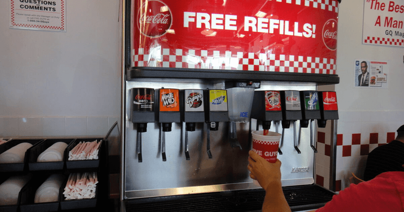 Refilling Soft Drinks Multiple Times During One Meal