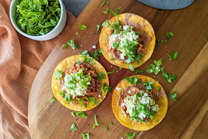 Creamy Chicken Tinga Tostadas