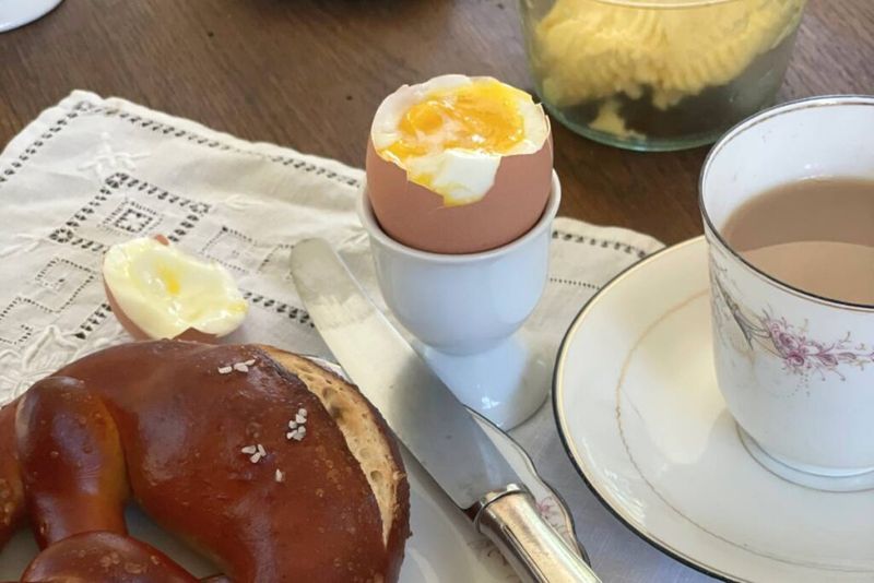 Soft-Boiled Eggs Served In Egg Cups