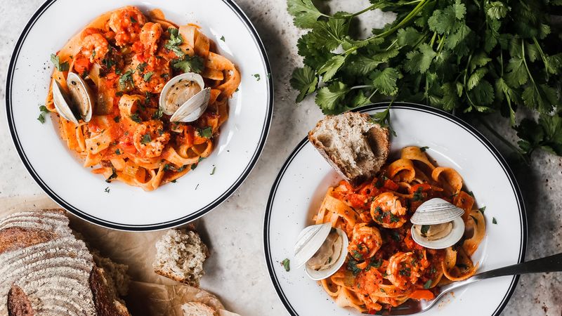 No Cheese On Seafood Pasta