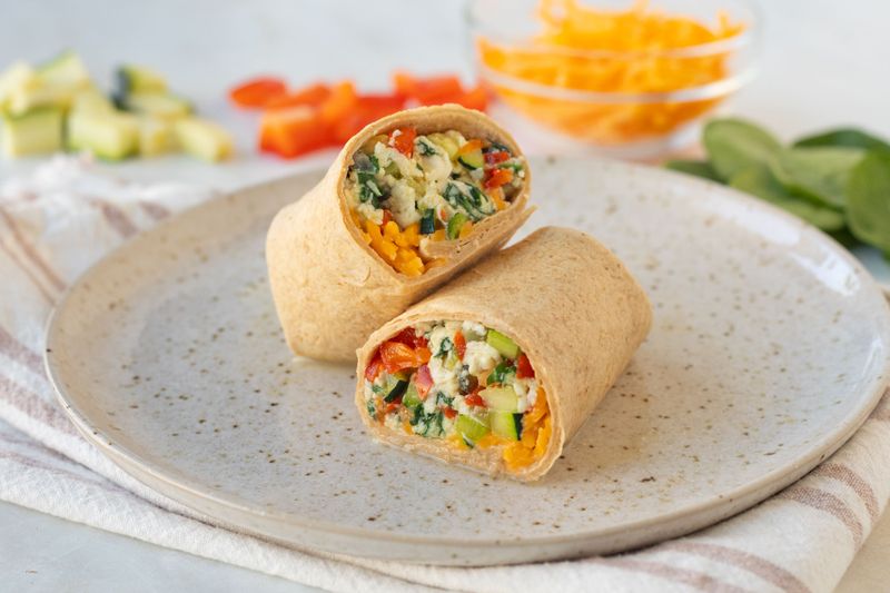 Low-Fat Cheese And Veggie Wrap