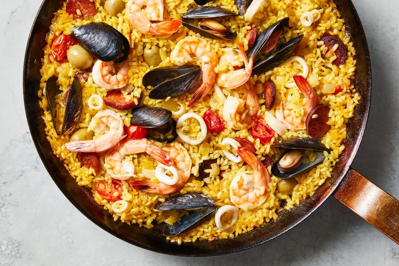 Paella With Mixed Seafood