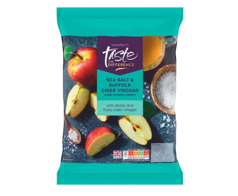 Sainsbury's Taste The Difference Sea Salt & Cider Vinegar Crisps