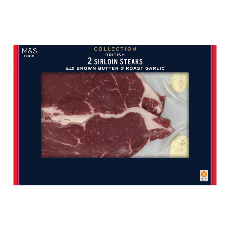 Collection British Sirloin Steaks With Garlic Butter