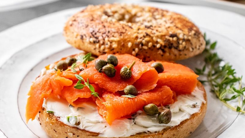 Smoked Salmon And Cream Cheese Bagels