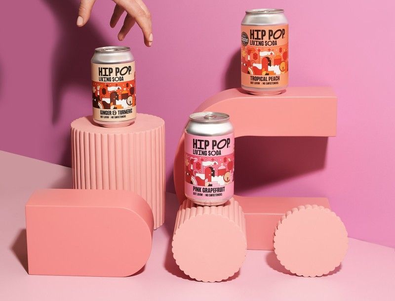 Hip Pop Pink Grapefruit Prebiotic & Probiotic Soda