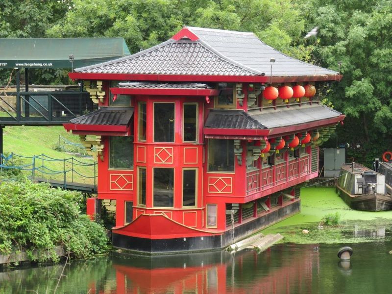 A Floating Restaurant Moored Along Regent's Canal
