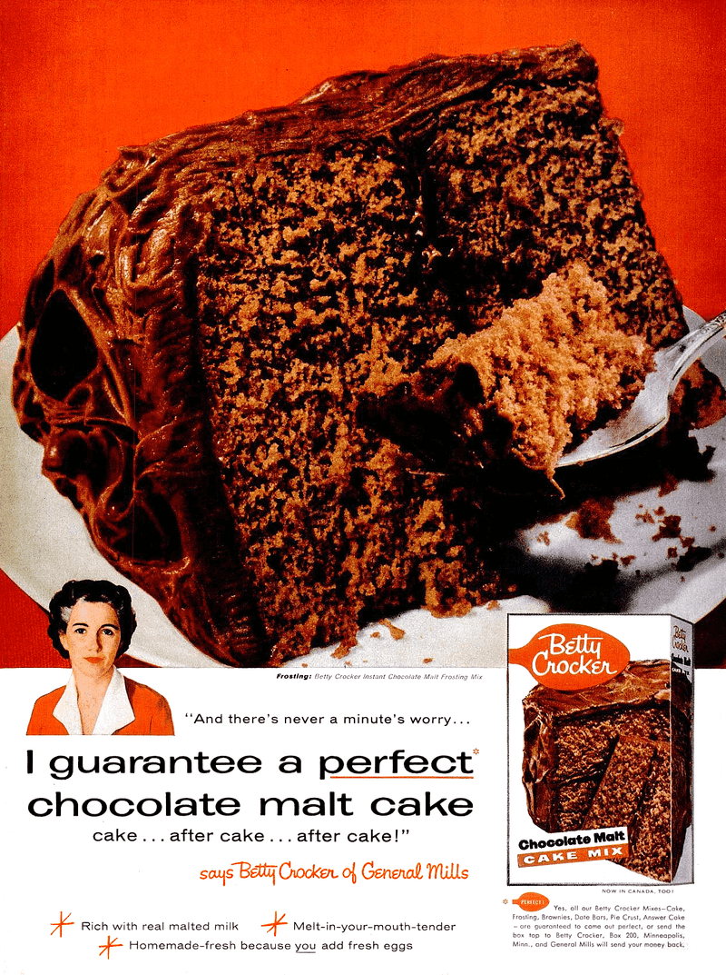 Vintage Chocolate Malt Cake Mix From Betty Crocker