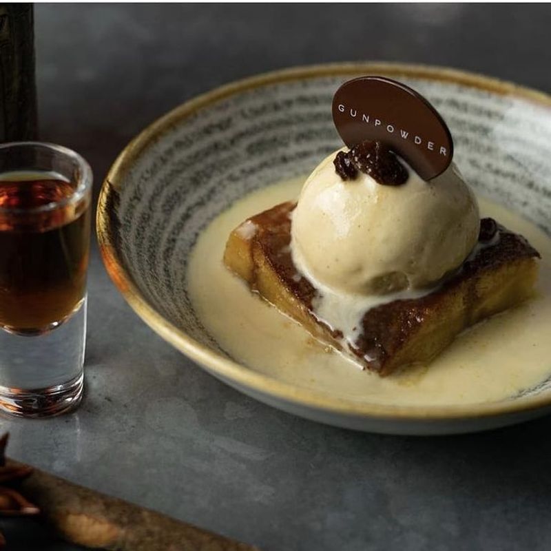 Gunpowder – Old Monk Rum Bread And Butter Pudding