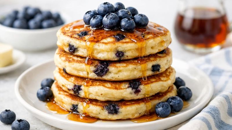 Pancakes With Maple Syrup Or Fruit