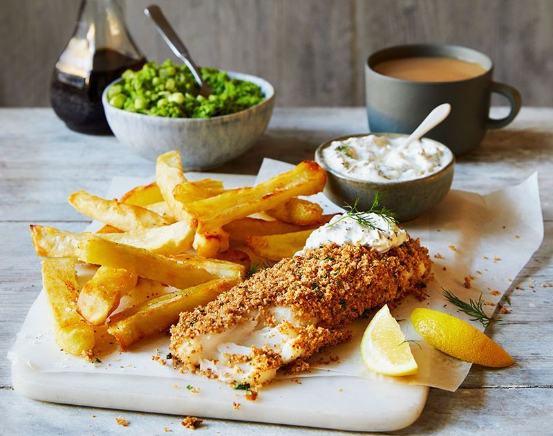 Baked Fish With Chunky Oven Chips