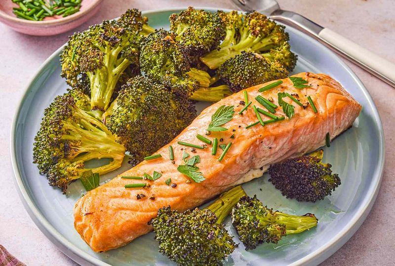 Pan-Seared Salmon With Roasted Tenderstem Broccoli