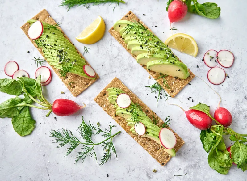 Avocado On Wholegrain Crackers