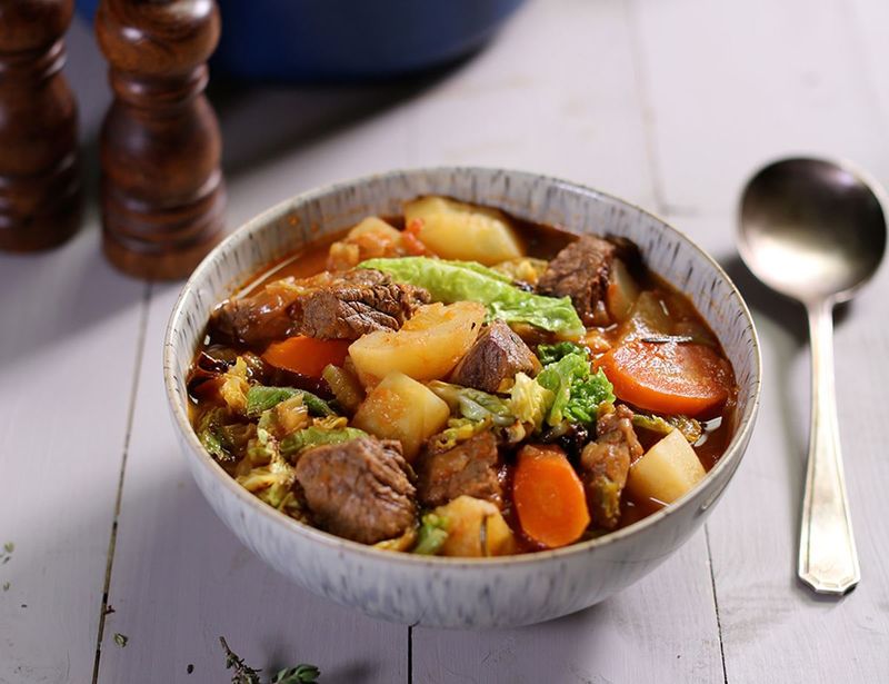 Slow-Cooked Beef Stew With Updated Vegetables
