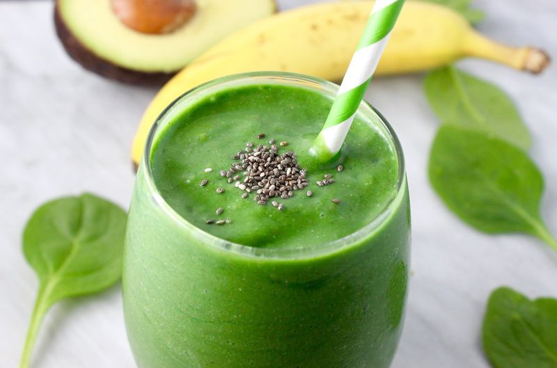 Avocado, Spirulina, And Banana Smoothie
