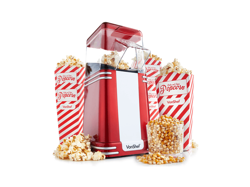 VonShef Retro Hot Air Popcorn Maker