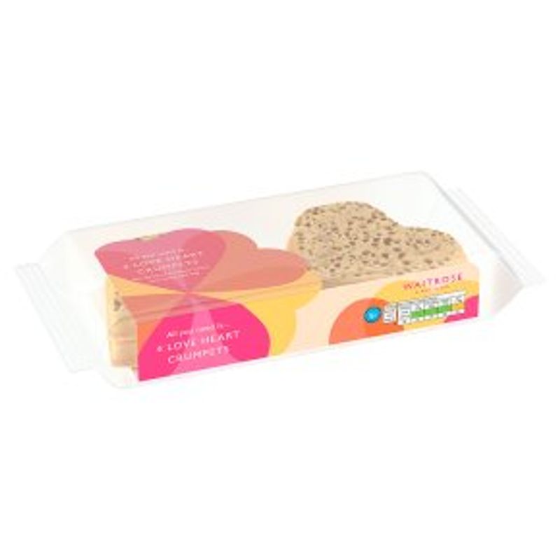 Waitrose 4 Heart Crumpets