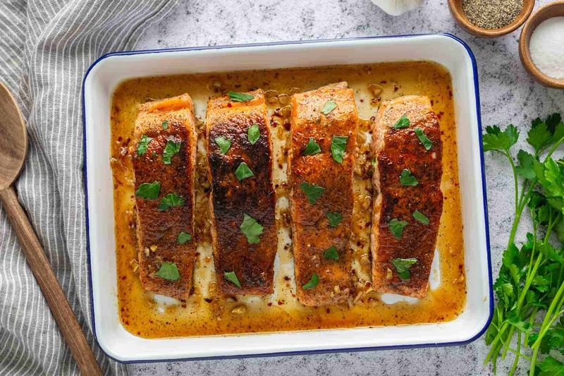 Pan-Seared Salmon With Honey Glaze