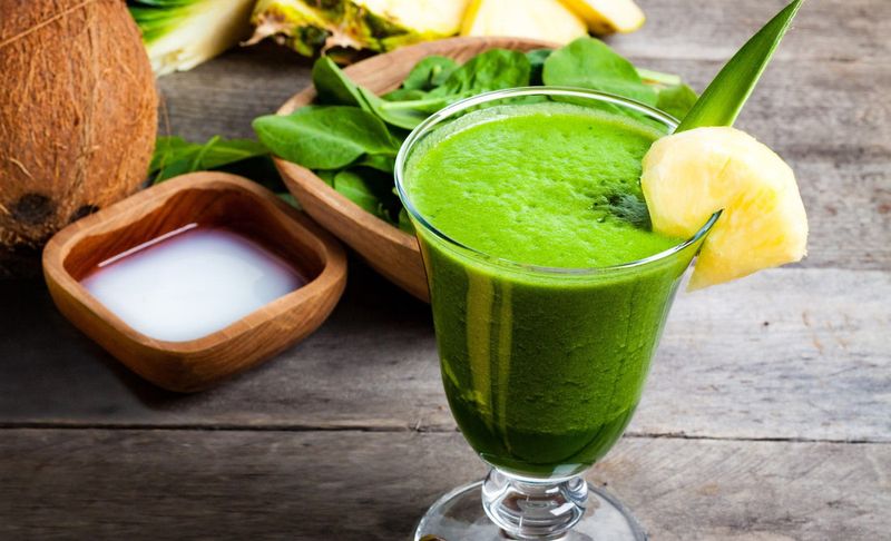 Pineapple, Spirulina, And Greek Yogurt Smoothie
