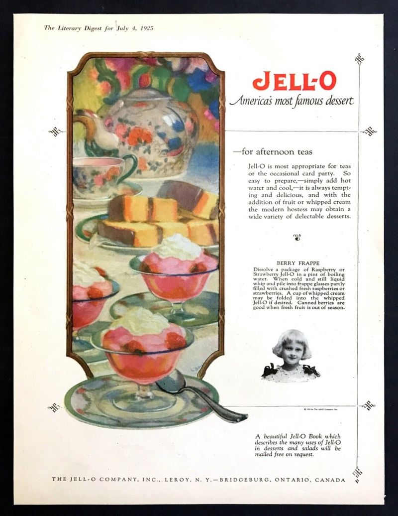 Jell-O Celebrity Recipe Print Ads (1950s–1970s)