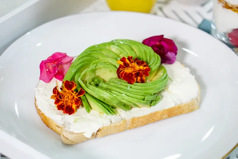 Avocado Toast With Edible Flowers