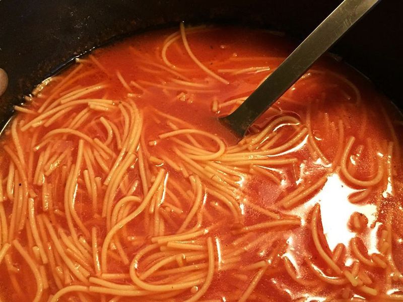 Sopa De Fideo With Tomato Broth