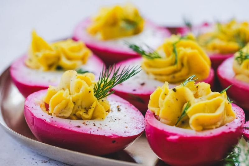 Pink Devilled Eggs
