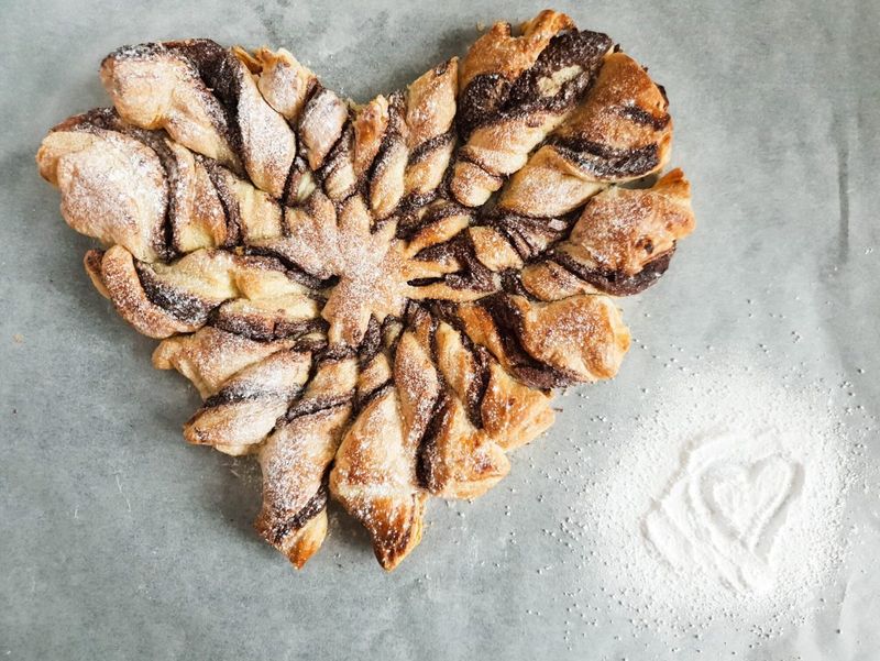 Nutella Heart-Shaped Puff Pastry Twists