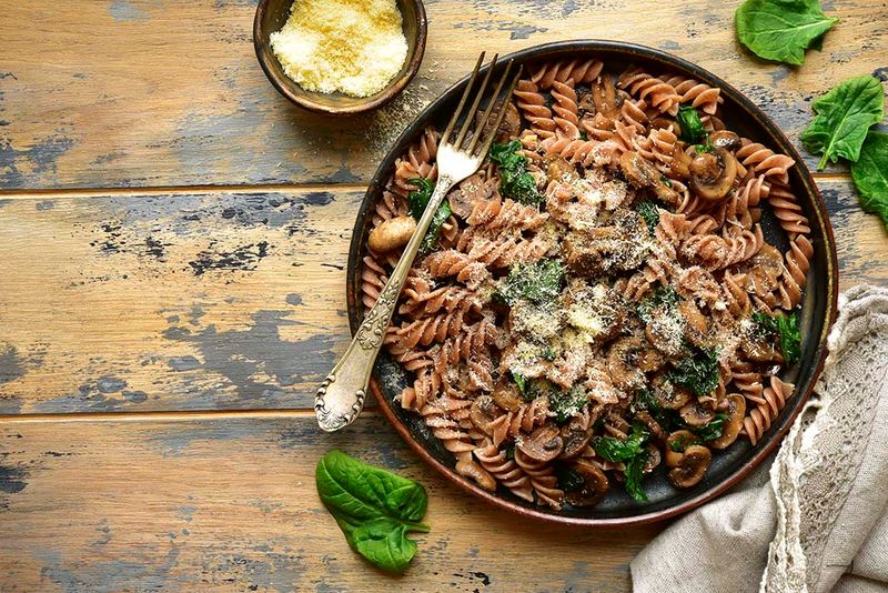 Spinach And Mushroom Wholegrain Pasta