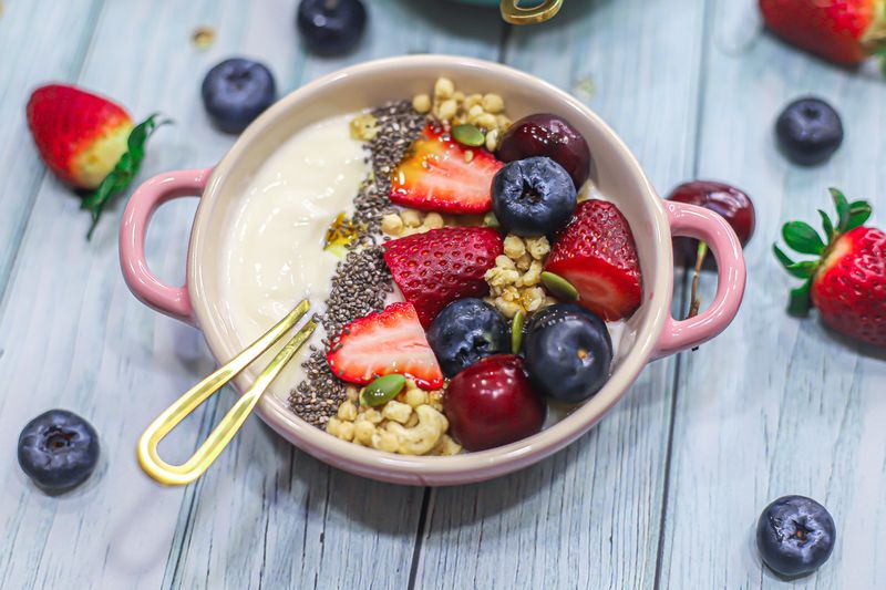 Greek Yoghurt With Fruit And Seeds
