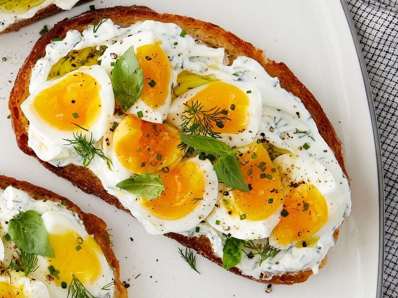 Chop Into Herby Yogurt Sauce For Toast