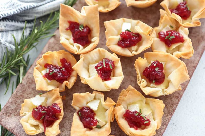 Brie And Cranberry Phyllo Cups