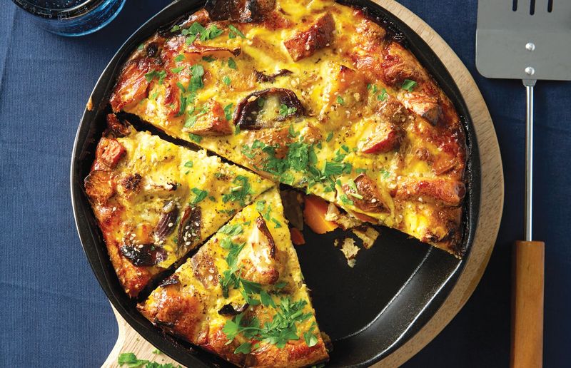 Roast Vegetable And Feta Frittata