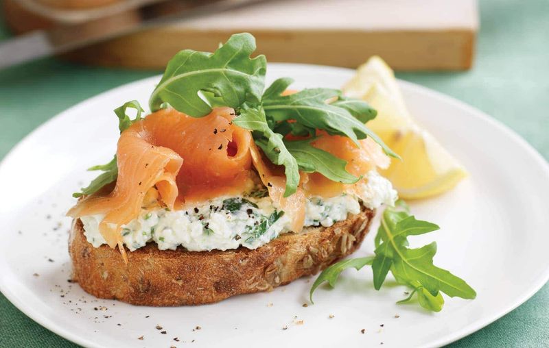 Smoked Salmon On Whole-Grain Toast