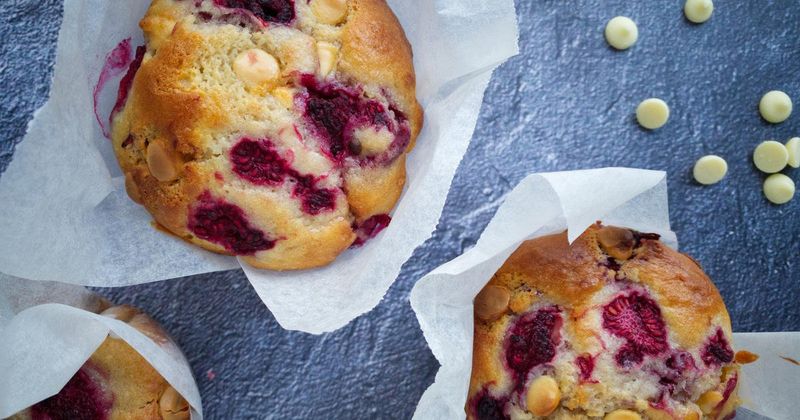 White Chocolate And Raspberry Muffins