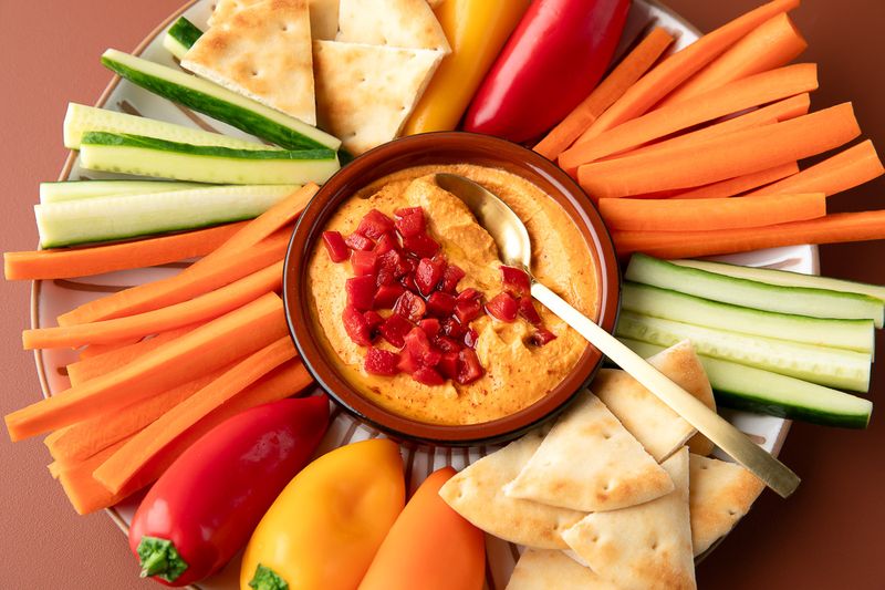 Hummus With Pitta And Veg Sticks