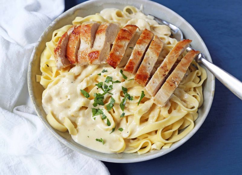 Chicken Alfredo With Fresh Parmesan