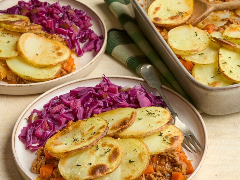 Lancashire Hotpot With Pickled Red Cabbage