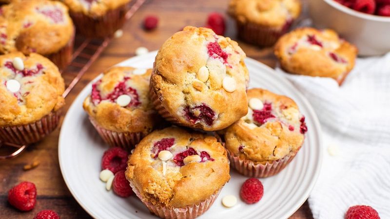 Raspberry And White Chocolate Muffins