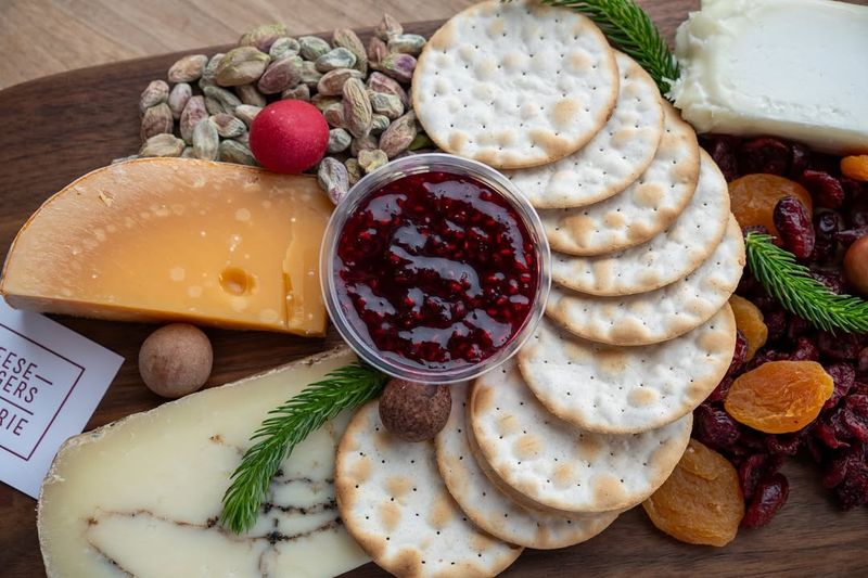 Cheese Boards With Chutney And Crackers