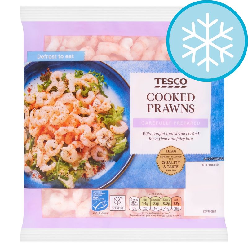 Tesco Cooked & Peeled Prawns 