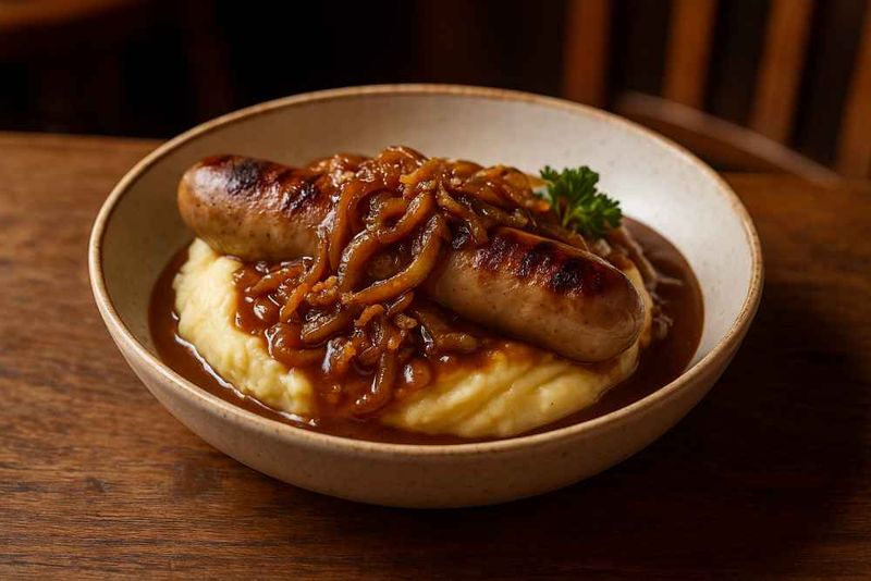 Sausage And Mash With Onion Gravy