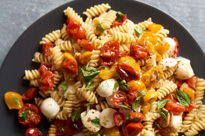 Pasta Salad With Cherry Tomatoes And Mozzarella