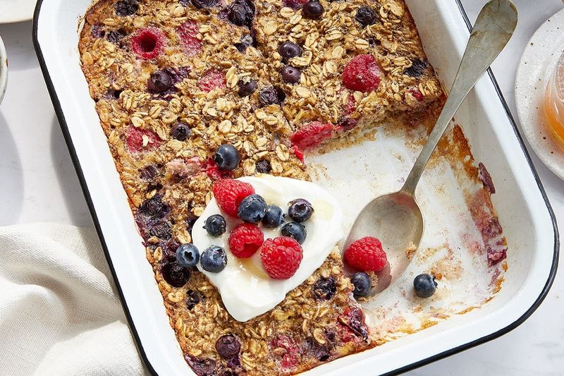 Bake It Into Baked Oats With Frozen Fruit