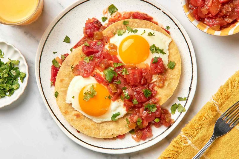 Huevos Rancheros With Salsa And Tortillas