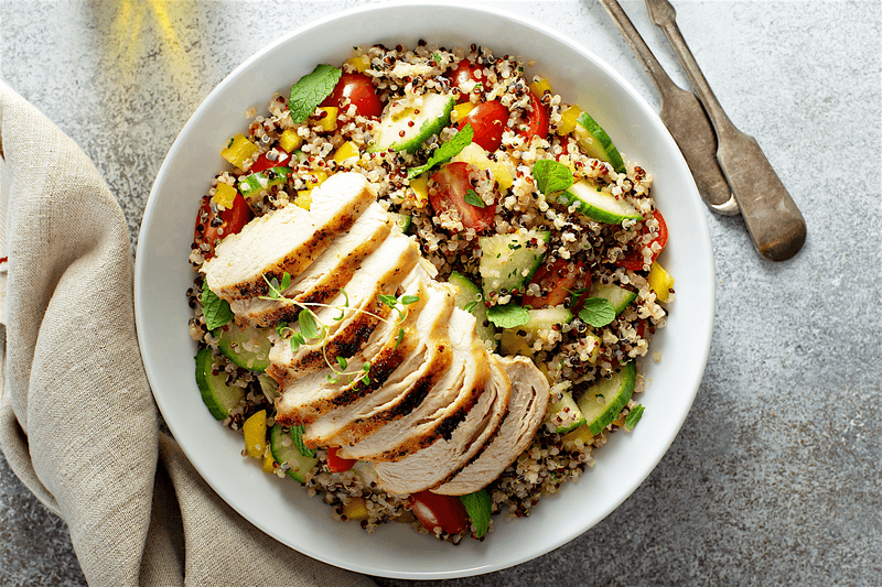 Grilled Chicken With Lemon Herb Quinoa